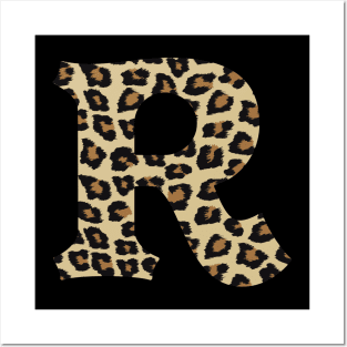 Letter R Leopard Cheetah Monogram Initial Posters and Art